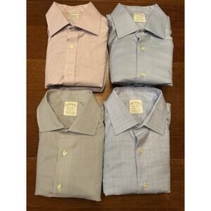 Lot Of 4 15x32 Milano Fit Brooks Brothers Non Iron Supima Cotton Button Up Shirt